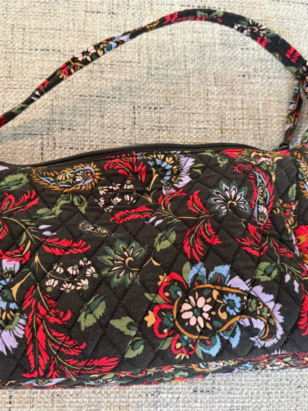 Quilted Floral Shoulder Bag in Venetian Paisley